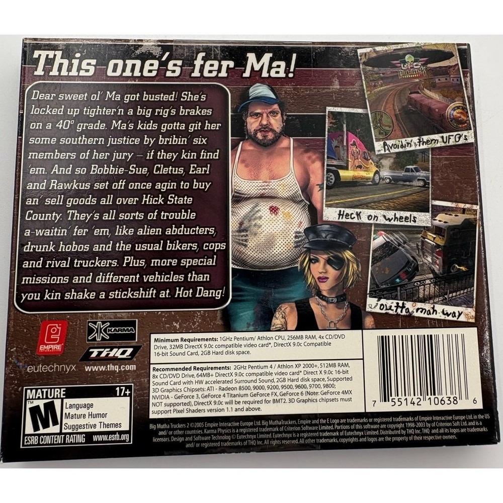 Big Mutha Truckers 2 PC CD-ROM 2005 THQ Empire Interactive Brand New‎ Sealed - Picture 2 of 2